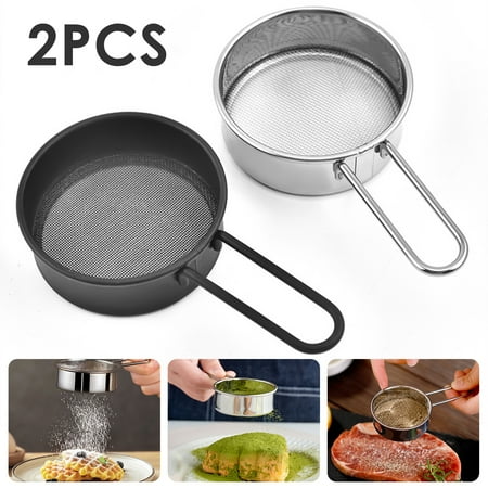 

Runwin 2pcs Flour Sifter For Baking Mini Sieve Fine Mesh Stainless Steel Strainer with Long Handle