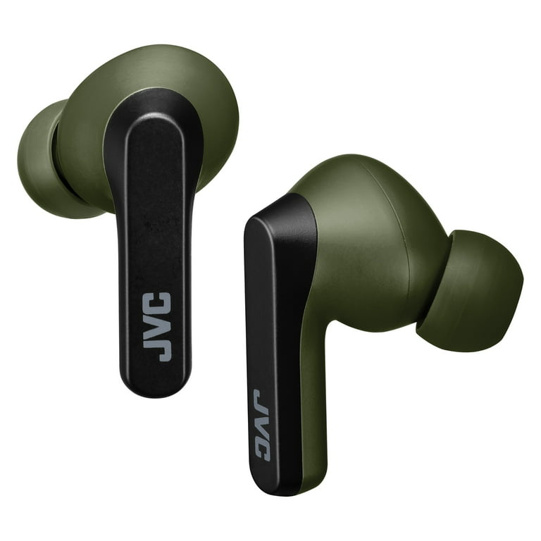 JVC HAA9TG RIPTIDZ Bluetooth Earbuds True Wireless with Charging Case Olive