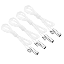 1.5M Ceiling Pull Chain, 4 Pcs Pulls String Extender with Cylinder Pendant for Fan Light Pulling Switch, Silver Tone