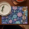 thumbnail image 4 of Pioneer Flower Floral Print Pattern Summer Placemats Table Placemats Set Of 6-Linen Kitchen Washable Placemats Table Mats 12x18 Inch Non-Slip Heat Resistant, 4 of 5