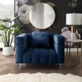 thumbnail image 1 of Inspired Home Bryan Velvet Club Chair, Navy, 1 of 11