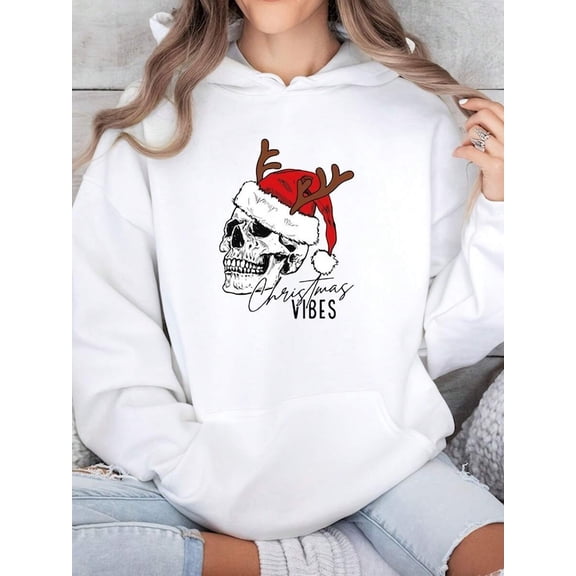 Christmas Vibes Hoodie, Skull Hoodie, Christmas Lights, Spooky Christmas, Christmas Present, Christm