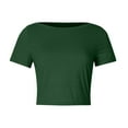 thumbnail image 4 of Uaswgudfs Women's Solid Color Fitted Crew Neck Short Sleeve Blouse - Soft Basic Cotton Tee Tops for Casual Wear, 4 of 4