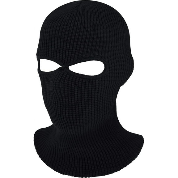 2-Hole Knitted Ski Mask Full Face Mask Cover Neck Gaiter Winter Balaclava Warm Knit Beanie for Outdoor Sports