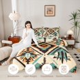 thumbnail image 3 of Homewish Retro Boho Rhombus Twin Comforter Sets,Bohemian Exotic Style Bedding Set,Cream Teal,Light Gray Reversible,2-Piece,1 Comforter and 1 Pillowcase, 3 of 7