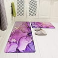 thumbnail image 4 of Purple and Gold Marble Kitchen Rugs Set Purple Marble Kitchen Mat Abstract Modern Art Kitchen Mats for Floor Soft Kitchen Mat Set of 2 for Home Laundry Kitchen Office Living Room, 4 of 6
