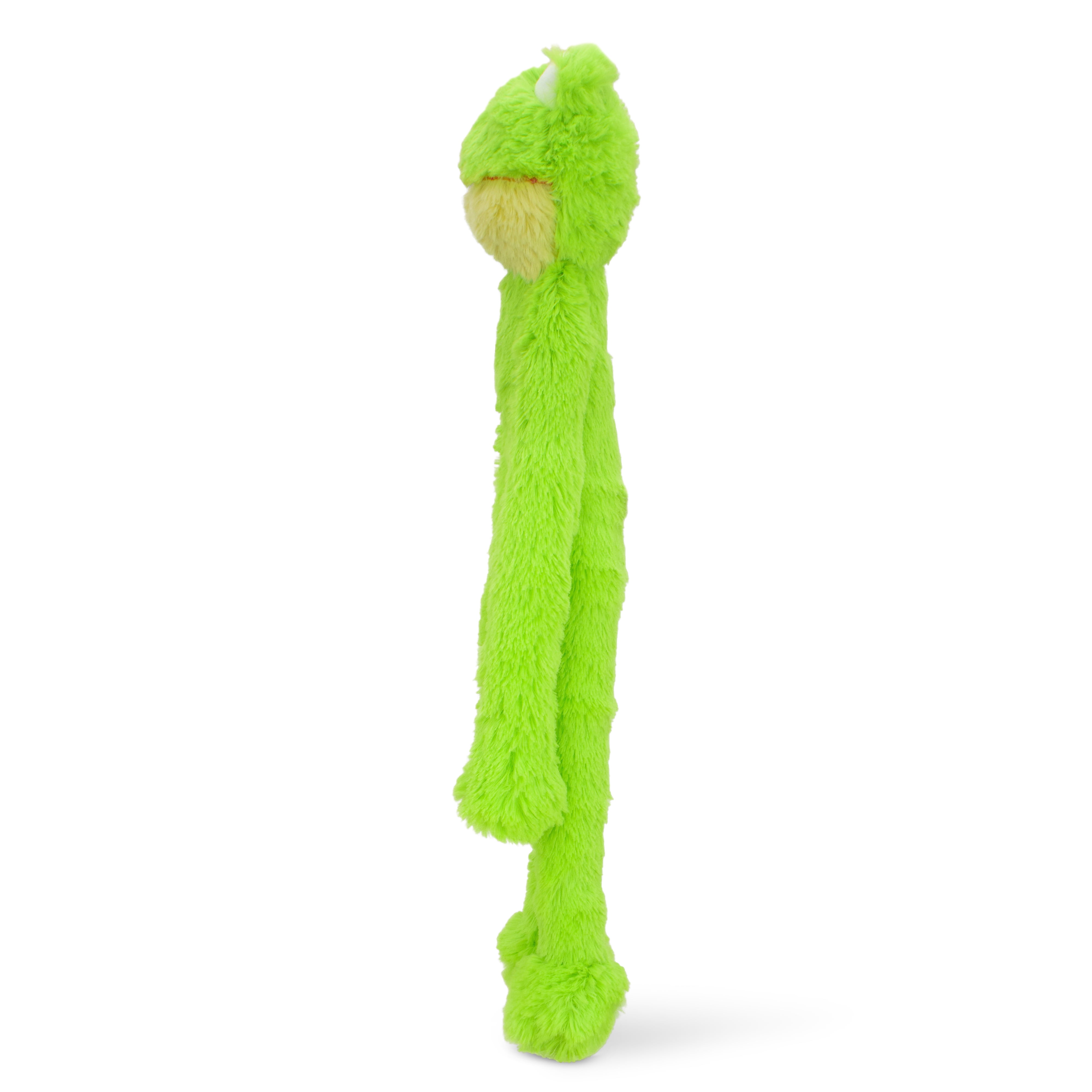 Multipet Swingin' Slevin Frog, Plush Dog Toy, Green, 5 Squeakers, 21 inches