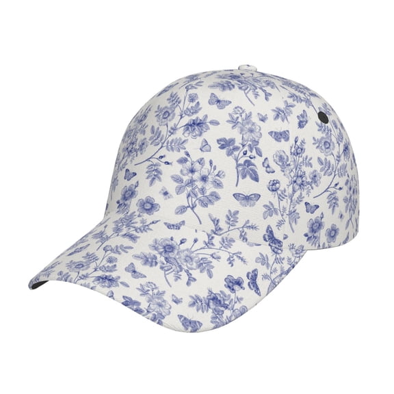 Fotbe Floral Butterfly Classic Baseball Cap, Adjustable Snapback Hats, Outdoor Baseball Hat for Men and Women Cotton Soft