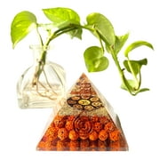 crystalmiracle Rudraksha Orgonite Om Pyramid for Healing Reiki Feng Shui Wellness Home Office Gift Handcrafted Vaastu Bagua