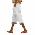 thumbnail image 2 of YOZGXEG Wide Leg Pants Women Women Summer Wide Leg Linen Pants Elastic Waist High Waisted Casual Beach Trousers White S-3Xl, 2 of 7