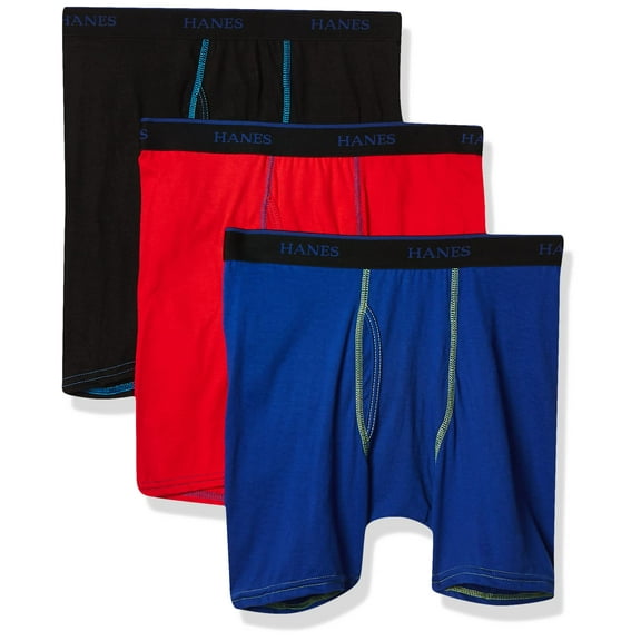 Hanes Boys' Big 3-Pack Ultimate X-Temp Boxer Brief, Assorted, Small