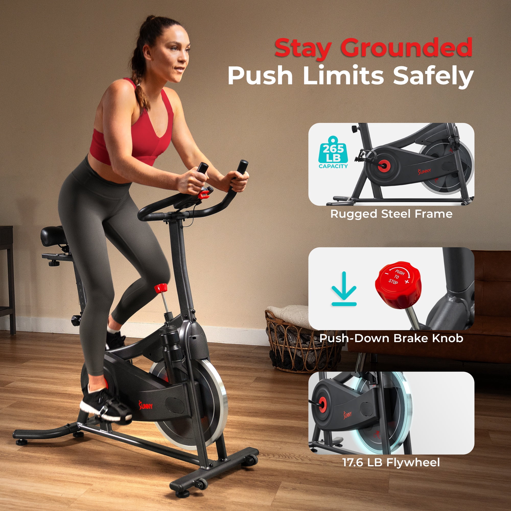 Sunny Health & Fitness ACTIVE 100 Smart Magnetic Cycling Exercise Bike - SF-B124066