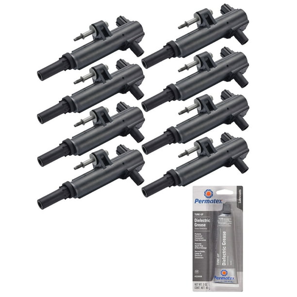 Set of 8 Ignition Coils and Permatex 22058 Dielectric TuneUp Grease