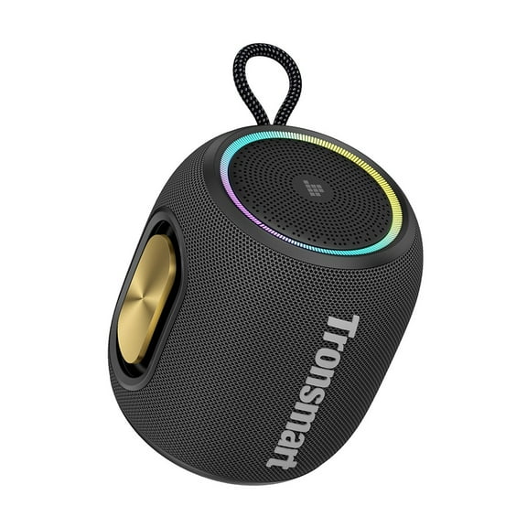 Tronsmart T8 Mini Ultra-Portable Bluetooth Speaker, 16W Big Bass, 360° Sound, IPX7 Waterproof, 20H Playtime, Custom EQ & Light - Black