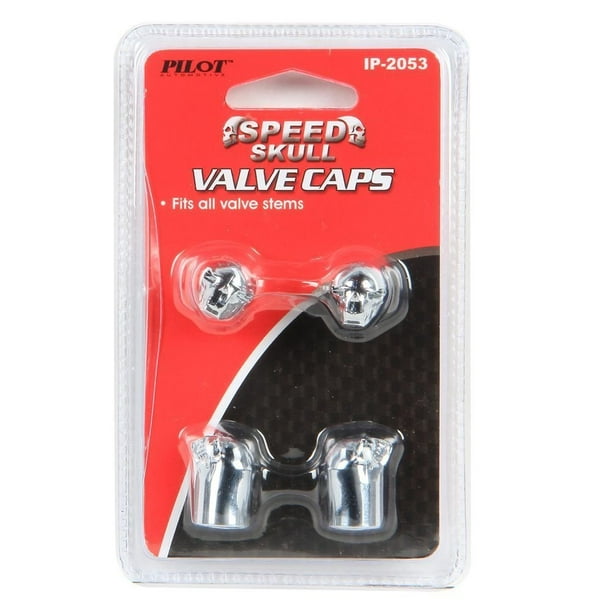 Schrader Valve Stem Caps Chrome Skull Car Tire Air Valve Cap Plastic Set Of 4 Sold By Case Pack Of 6 Walmart Com Walmart Com