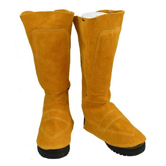 Welding Spats Safety Boot Welding Leather Long Shoes Boots Leather Welding Fire Protection Foot Welder Foot Cover ,Easy to Wear