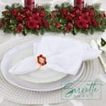 thumbnail image 5 of Servette Home Red Flower Christmas Metal Napkin Rings - Set of 2, 5 of 5