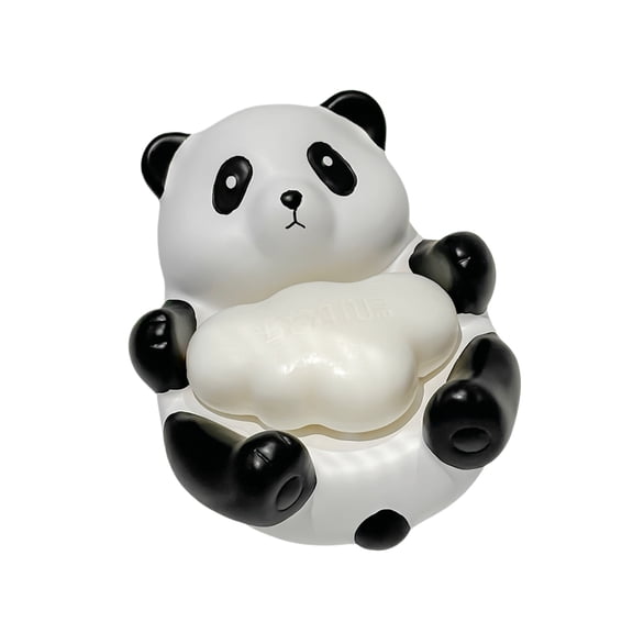 Panda Soap Dish, Decorative Countertop Soap Holder, Cute Animal Shaped Drainage Tray for Bathroom, Vanity Storage Container, Modern Home Decor, White