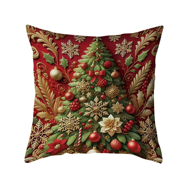 Christmas Pillow Covers Christmas Pillow Covers 17.7X17.7 Inches Decorative Pillow Cases with Soft Fabric Hidden Zipper for Home Decor Pillow Cases Standard Size