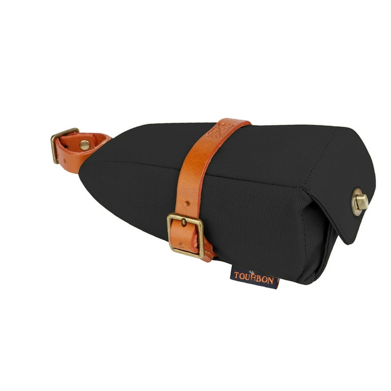 TOURBON Canvas and Leather Vintage Bike Seat Tail Saddle Bag Case Cycling Pouch Walmart