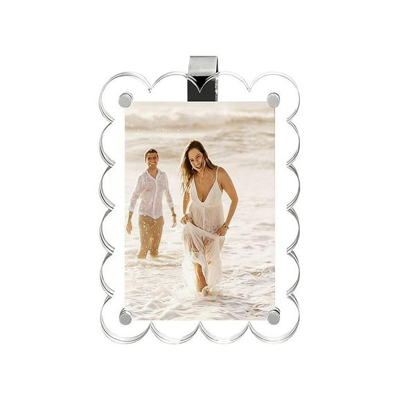 Magnetic Car Visor Photo Clip, Personalized Acrylic Picture Holder for Family Photos, No-Hole Installation Anti-Slip Car Accessory