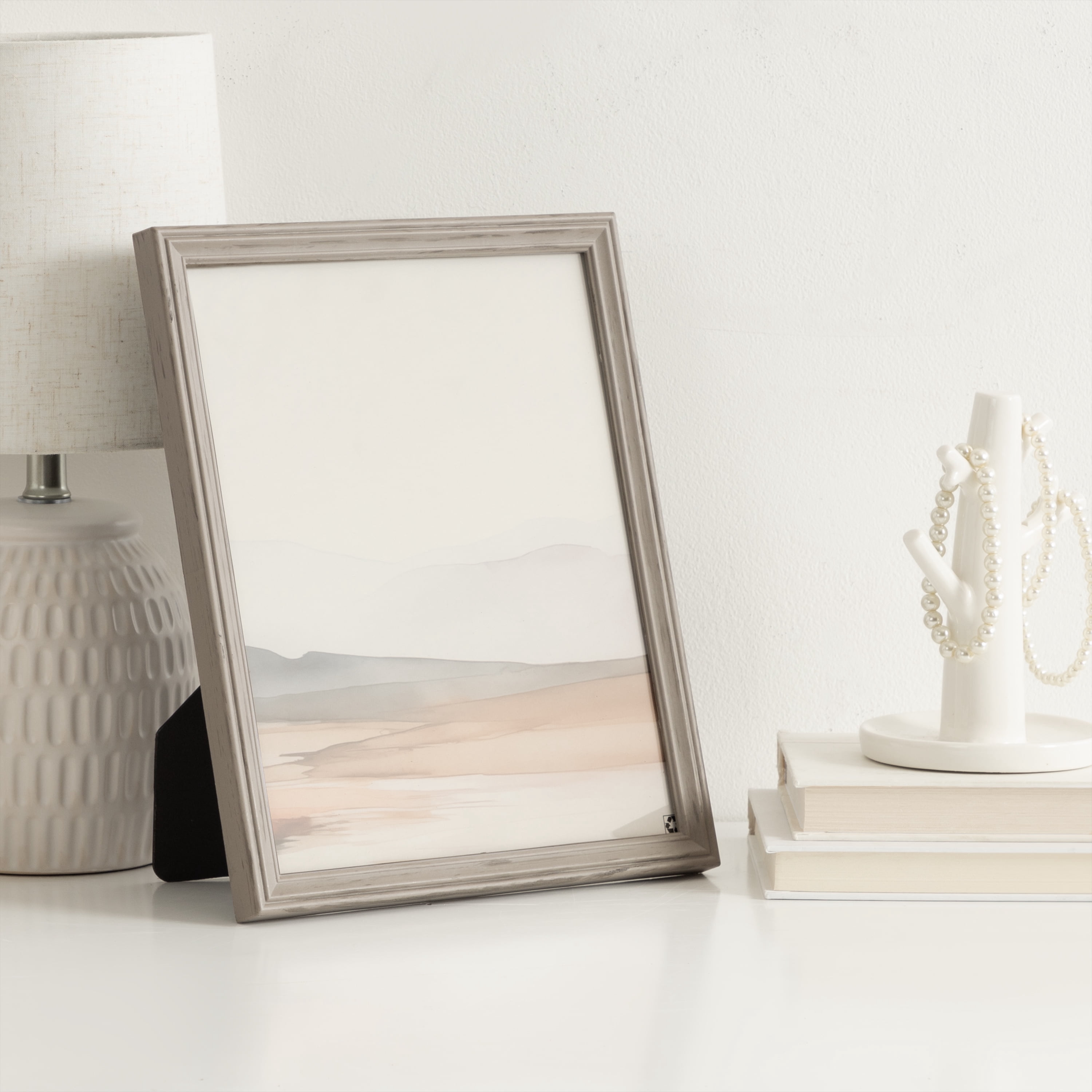 (2 pack) DesignOvation 8x10 Casual Gray Decorative Tabletop Picture Frame