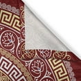 thumbnail image 3 of Ambesonne Greek Kitchen Curtains, Meanders and Flowers Form, 55"x39", Pale Yellow White and Ruby, 3 of 3