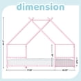 thumbnail image 3 of Pink Flat Bed House Shape with Side Guardrails Twin Children's Iron Bed, 3 of 12
