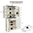 thumbnail image 6 of ACCOHOHO 72" Tall Kitchen Pantry, Farmhouse Storage Cabinet with Barn Doors, Drawer and Adjustable Shelves, Rustic Wood Cupboard for Kitchen, Dining Room, Bathroom, White, 6 of 9