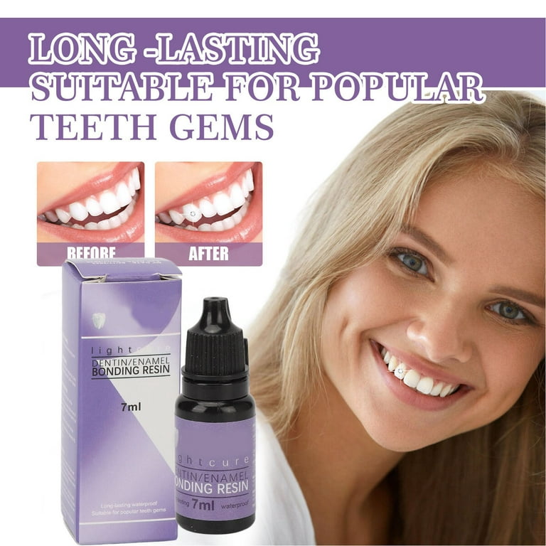 Gemstone Teeth Decoration Glue 7ml– Solidify Tooth Rhinestones UV Light  Hardening 