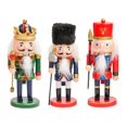 thumbnail image 1 of 3 piezas 15 cm Cascanueces figuras modelo Navidad coleccionable decorativo hecho a mano Navidad granja vacaciones decoración Año F Soledad figura del soldado cascanueces, 1 of 10