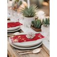 thumbnail image 5 of Red Snowflake Christmas Cloth Napkins Set of 6 Reusable Dinner Napkins, Xmas Snowflake Winter Modern Art Cocktail Napkin Washable Table Napkins for Wedding/Holiday Party/Baby Shower 20"x20", 5 of 7