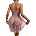 thumbnail image 4 of TRKIYQC Lencería para Dormir para Mujer, Mini Vestido Corto Transparente con Estampado de corazón y Cuello en V con Volantes Sin Mangas + Tanga TRKIYQC moda, 4 of 8