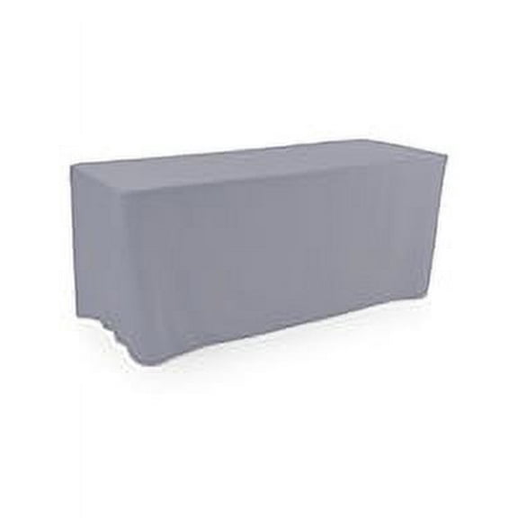 Displays2go 6' Stretch Polyester Table Cloth, Fitted Design - Gray (FT6GY)