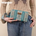 thumbnail image 4 of Wrangler Wristlet Western Wallet Boho Aztec Credit Card Holder for Women, Turquoise, 4 of 7
