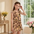 thumbnail image 4 of ZIATUBLE4S Girls Summer Casual Short Jumpsuit Outfit Button Round Neck Playsuit for Girl Kids 5-6 Y, Ruffle Sleeve Elastic Waist Design One-Piece Romper, Capybara Print, 4 of 6