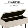 thumbnail image 4 of HOMCOM Ottoman avec Rangement et Pieds en Bois, Ottoman de Rangement 57 L, Blanc Crème, 4 of 10