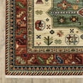 thumbnail image 6 of HomeRoots 509261 2 x 3 ft. Brick Red Orange Rust Beige Gold Pale Blue Olive Navy & Black Oriental Power Loom Stain Resistant Rectangle Area Rug with Fringe, 6 of 8