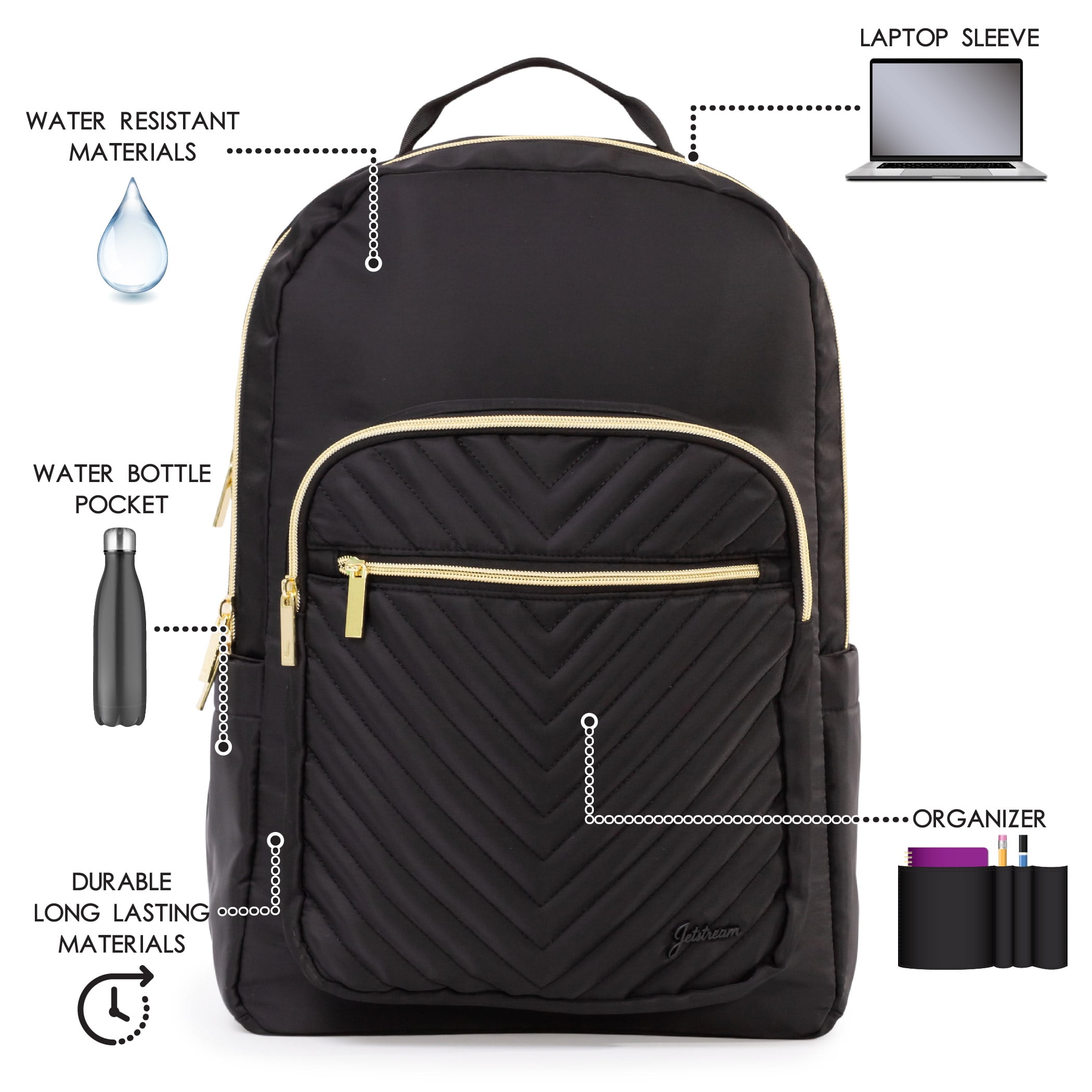 Jetstream® Multi-Compartment Travel Backpack for Women, Laptop Back pack, College & School Backpack, Work Backpack with Laptop Sleeve