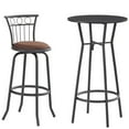 thumbnail image 2 of JASKFLY Metal Tables And Chairs Industrial Counter Height Bar Table and Chairs Set with Metal Frame and Fabric Seat 41.5 Inch Black,Distribution|Metal,Black, 2 of 9