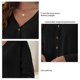 thumbnail image 4 of Top De Cárdigan Para Mujer, Top De Mujer De Manga Larga Con Cuello En V De Punto Con Botón De Una Sola Fila Para Mujer Para Viajar ANGGREK Negro S, 4 of 6