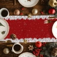 thumbnail image 5 of Red Snowman Christmas Dresser Scarf Farmhouse, Dining Table Decorations for Wedding/Parties, Xmas Snowflake Winter Ball Table Runner 120 Inches Long for Kitchen Dining, 13 x 120 In, 5 of 9