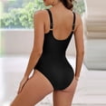 thumbnail image 4 of MSJUHEG Swimsuits for Women 2025,Short Sleeve Bathing Suit,Women's One-piece Swimsuits,Womens Bathing Suits,Monokini,Bathing Suit Monokini,Ribbed One Piece Swimsuits for Women Black 2XL, 4 of 5