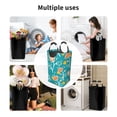thumbnail image 6 of Waterproof Collapsible Laundry Hamper, Green Flower Graffiti Aluminum Handle Laundry Bag Storage Basket, 50L, 6 of 6