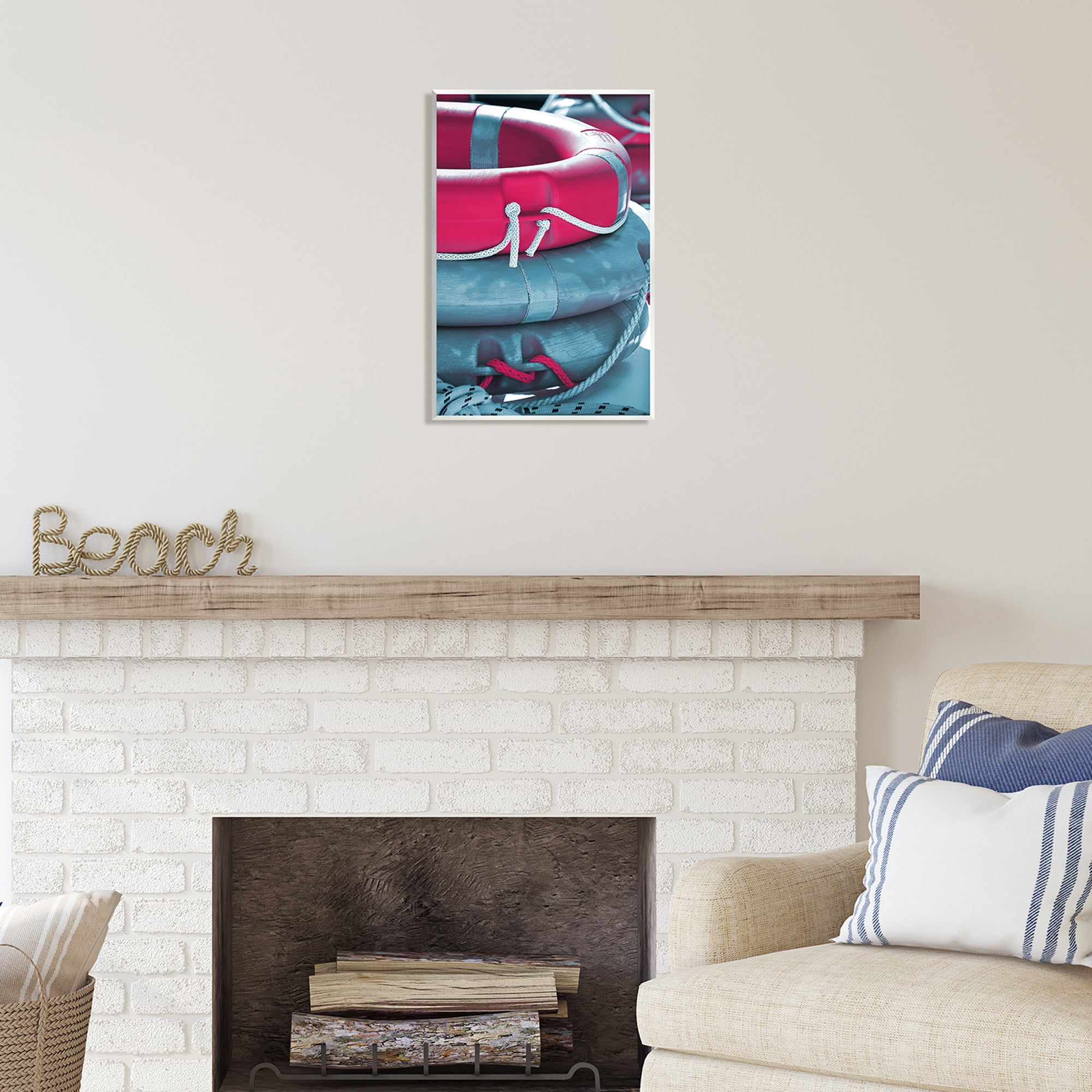 Stupell Industries Nautical Life Buoys Nature Photography Unframed Art Print Wall Art, 13 x 19