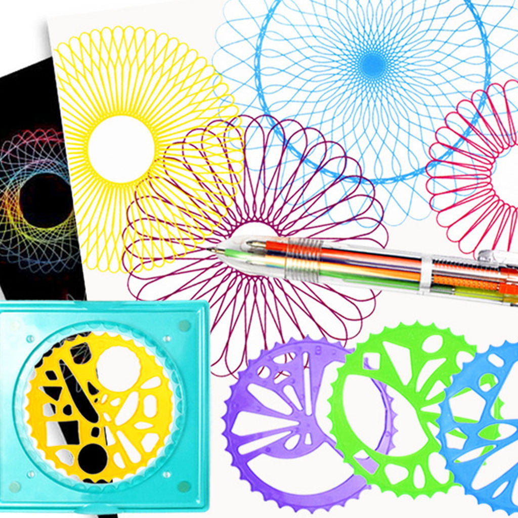 Stencil Students Drawing Art Stationery Geometric Spiral Tool Spirograph Ruler 
