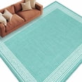 thumbnail image 2 of Rectangle Area Rugs 5 x 8 Ft, Bluish Green Retro Greek Key Non-Slip Residential Carpet, Greece Ancient Rustic Geometric Indoor Crawling Mats Runner Rugs for Living Room/Dining Room/Bedroom, 2 of 8