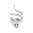 thumbnail image 2 of Mooneye 925 Sterling Silver Women Valentines Day Gifts Wrap Ring Ruby Glass Field Cobra Snake Rings, 2 of 4