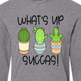 thumbnail image 4 of Inktastic What's Up Succas Funny Cacti Plants Long Sleeve T-Shirt, 4 of 5