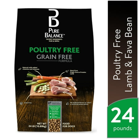 Pure Balance Grain-Free Poultry Free Lamb & Fava Bean Recipe Dry Dog Food, 24